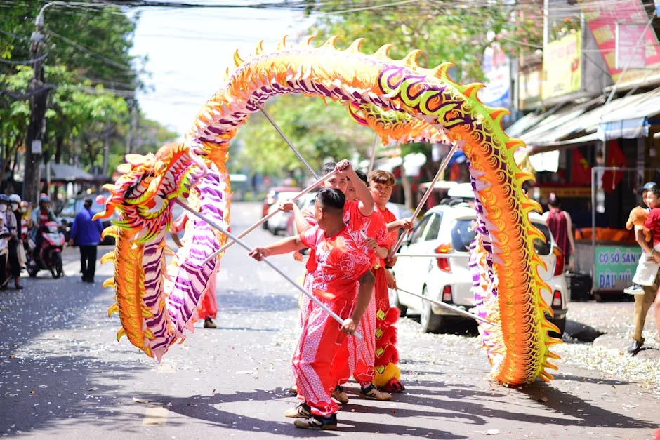 Dragon dance performance,