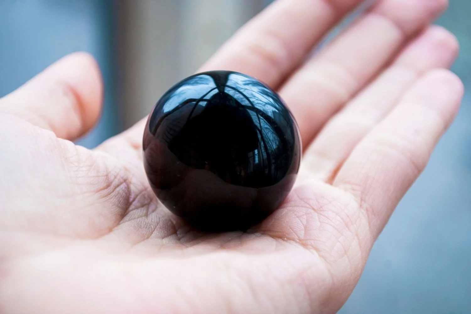 Black obsidian crystal,