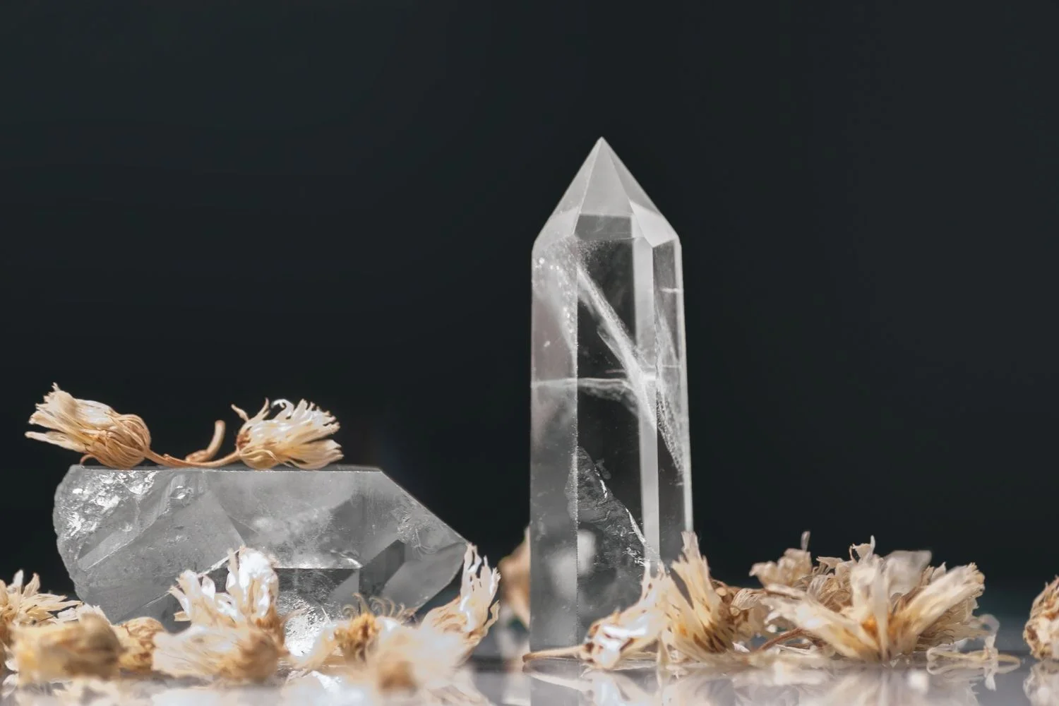 Clear quartz crystal,