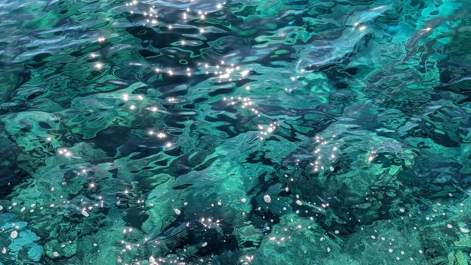 Aquamarine crystal, ocean