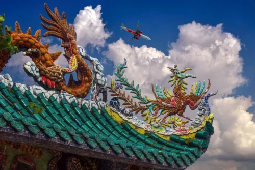 Dragon and Phoenix Bring Auspiciousness — a traditional Chinese totem 
 – FengshuiGallary