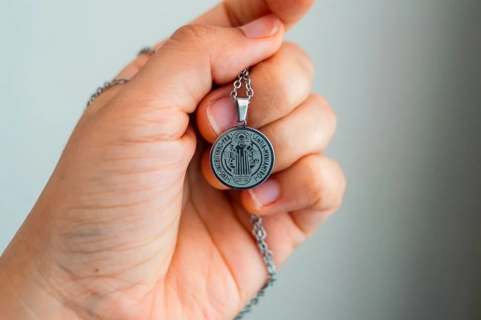 Wearing blessed jewelry,