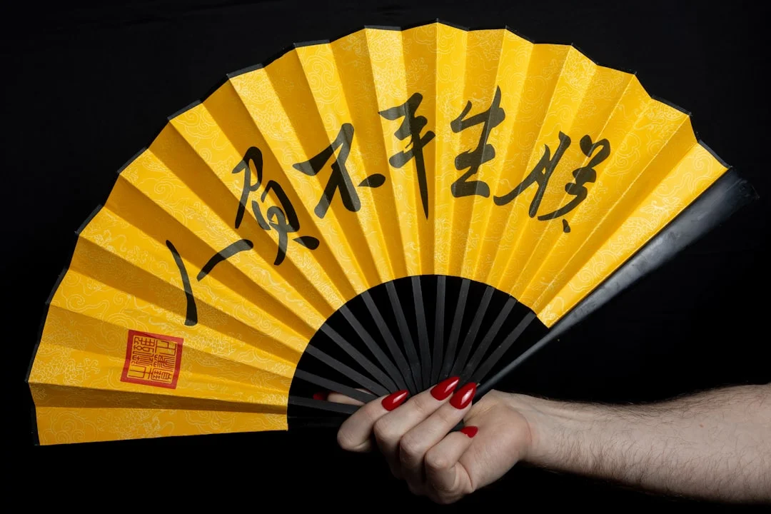 Silk folding fan,