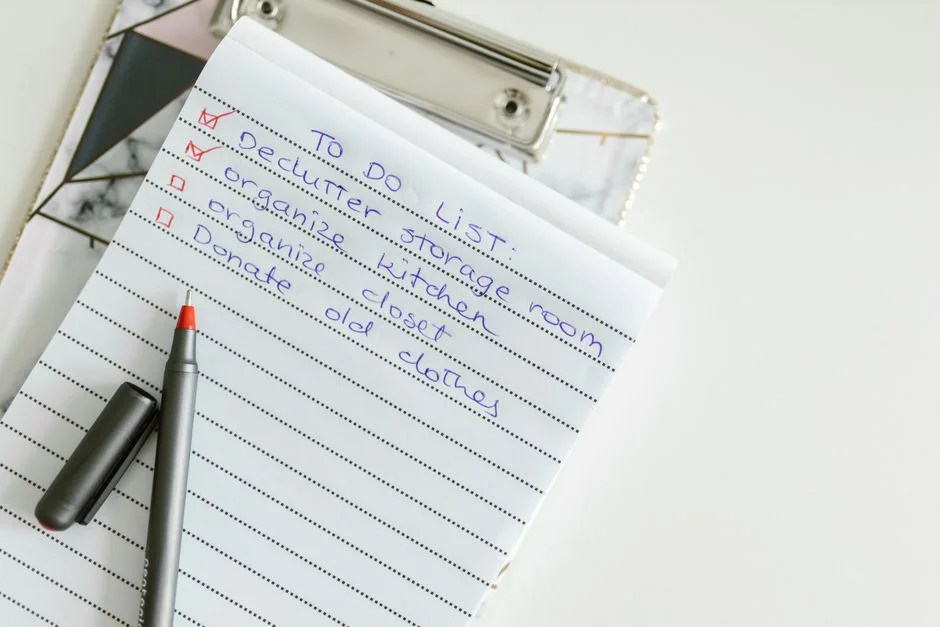 Decluttering home office,