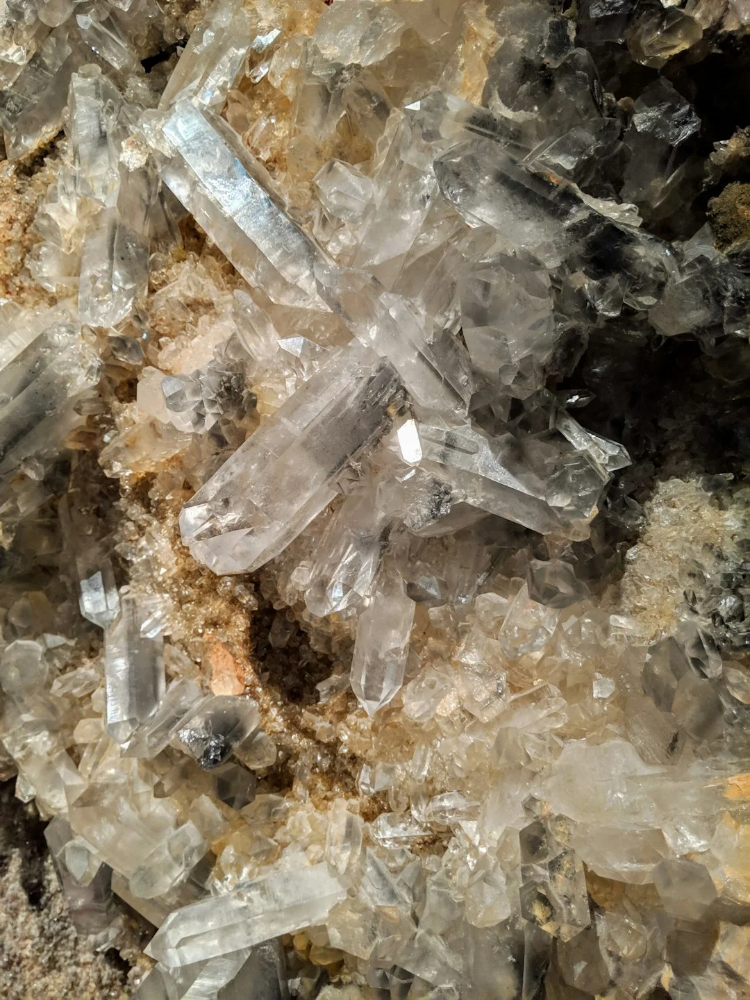 Citrine crystal cluster,