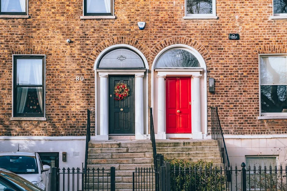 Red front door