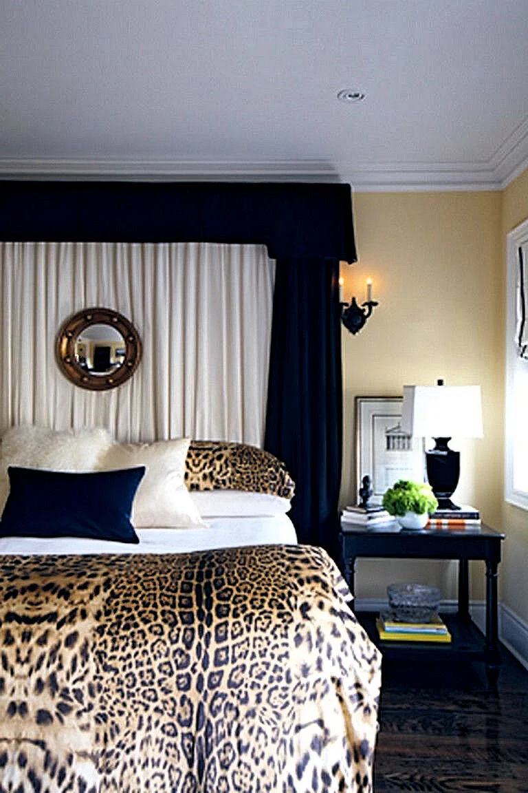 Leopard print bedroom,