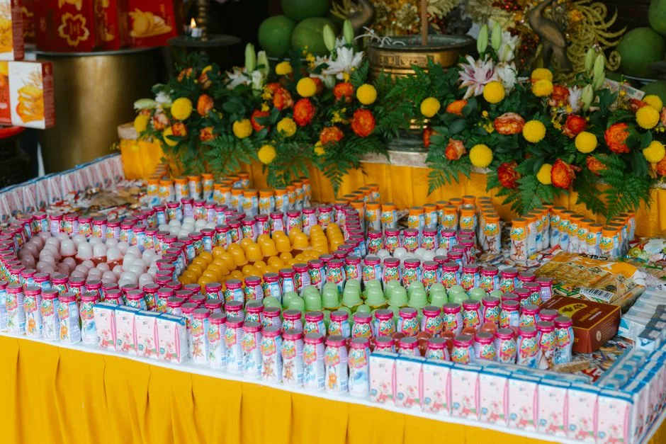 altar setup, lucky