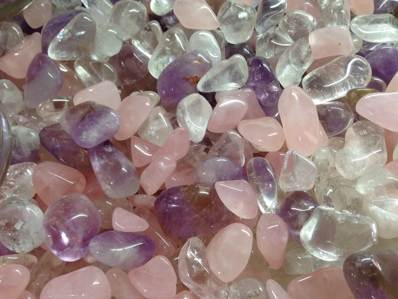 Rose quartz crystal,
