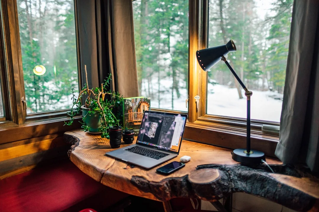 natural wood office