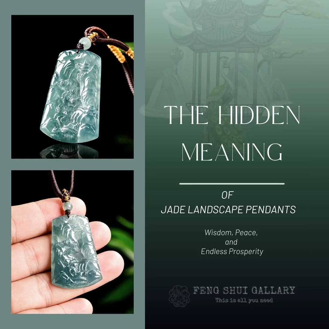 jade pendant, landscape